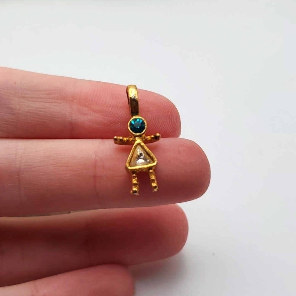 Crystal emerald little person charm childhood memories